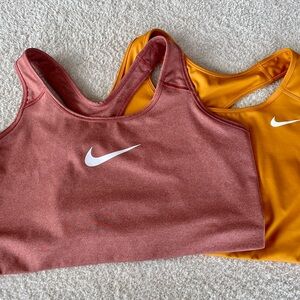 Nike DriFit Sports Bras - Heather Red and Marigold